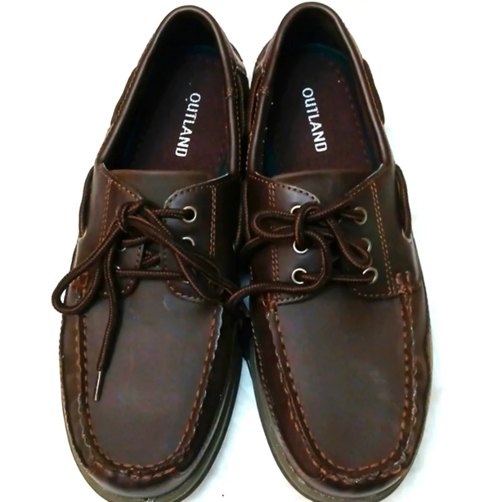 Outland Barry Boat Shoes, Dark Brown, 9.5, NWT